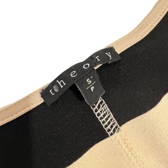 Theory Small Onita Dress 3/4 Sleeves Cream and Black Striped Dress Size  S/P - Picture 4 of 13